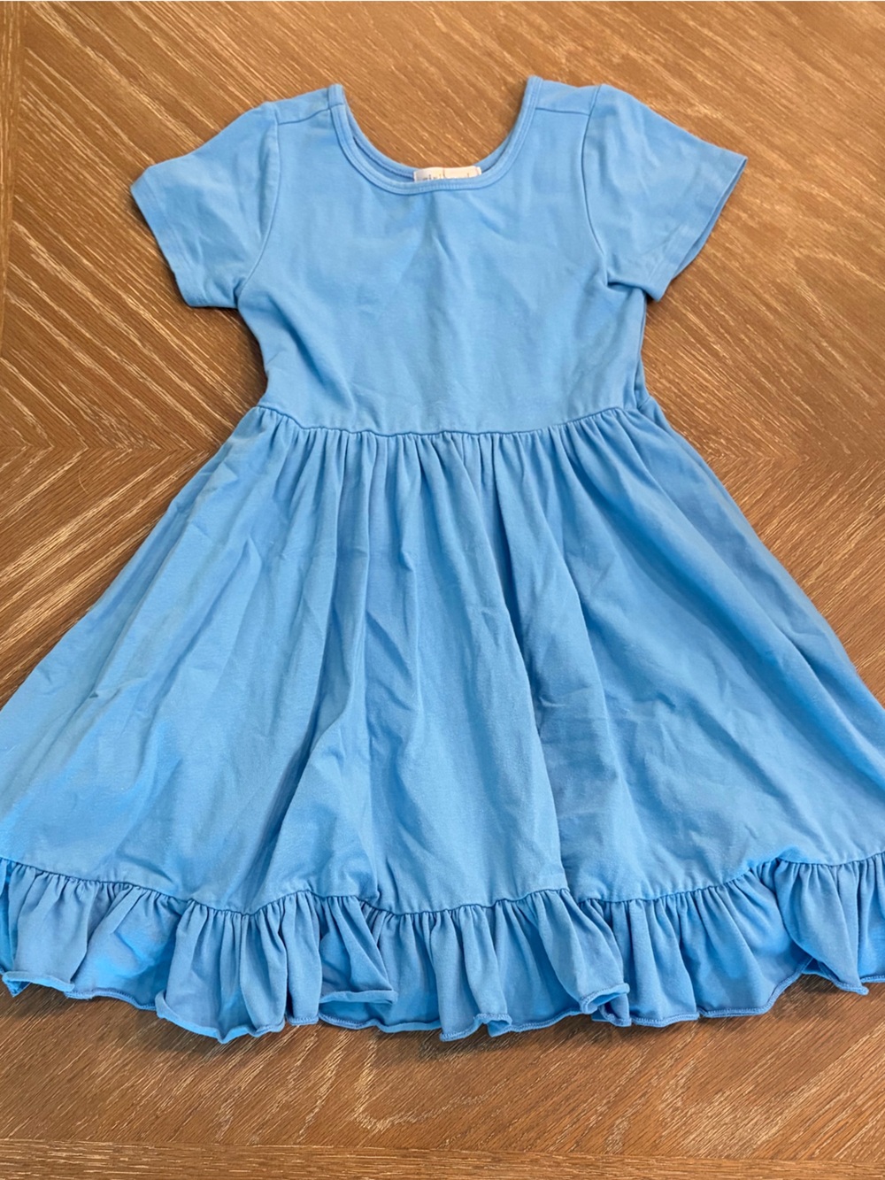 Little Stockings Girlhood Blue Ruffle Skirted Dress